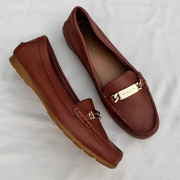 Coach Olive Leather Loafer Saddle Brown 5.5 - Picture 1 of 8